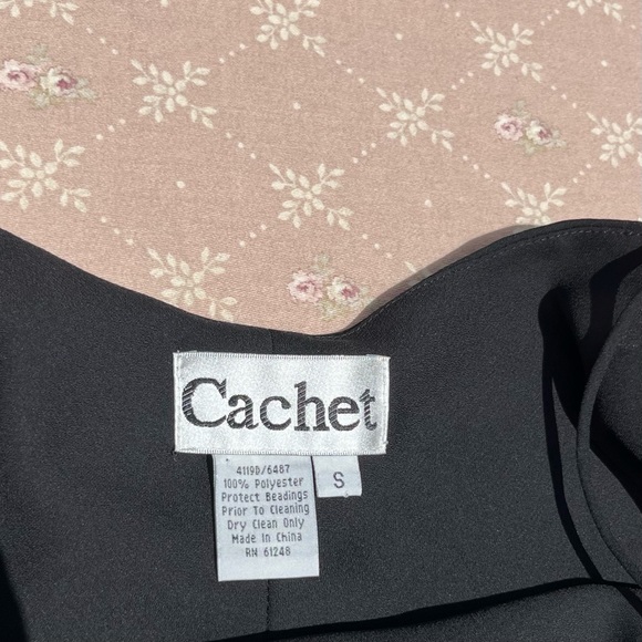 SOLD Vintage Cachet Beaded Black Cami Going Out Top Size Small - Picture 7 of 7